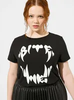 Bite Me Vintage Cotton Crew Neck Tee