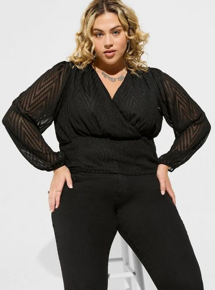 Plus Size - Black Bow Front & Mesh Legging - Torrid