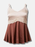 Babydoll Satin Lace Trim Cami