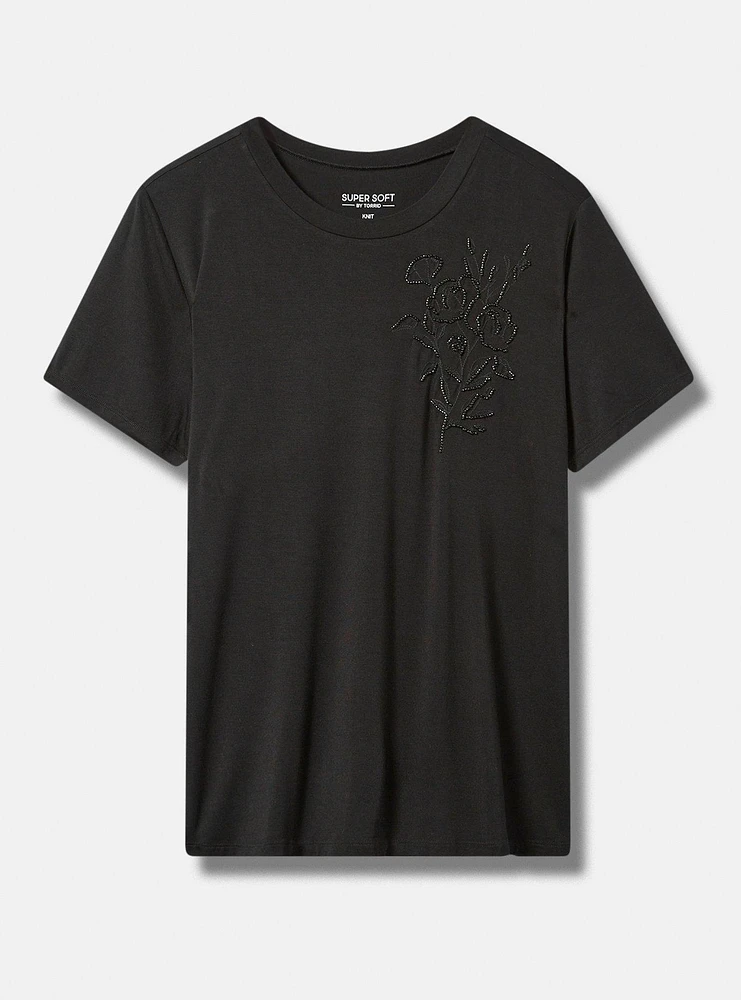 Line Beaded Botanical Perfect Super Soft Crew Neck Tee