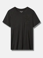 Line Beaded Botanical Perfect Super Soft Crew Neck Tee