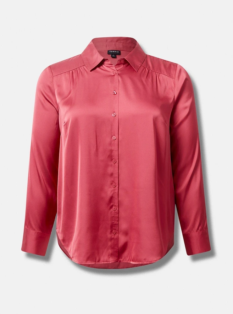 Madison Satin Button-Up Long Sleeve Shirt