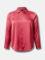 Madison Satin Button-Up Long Sleeve Shirt