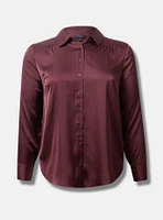 Madison Satin Button-Up Long Sleeve Shirt