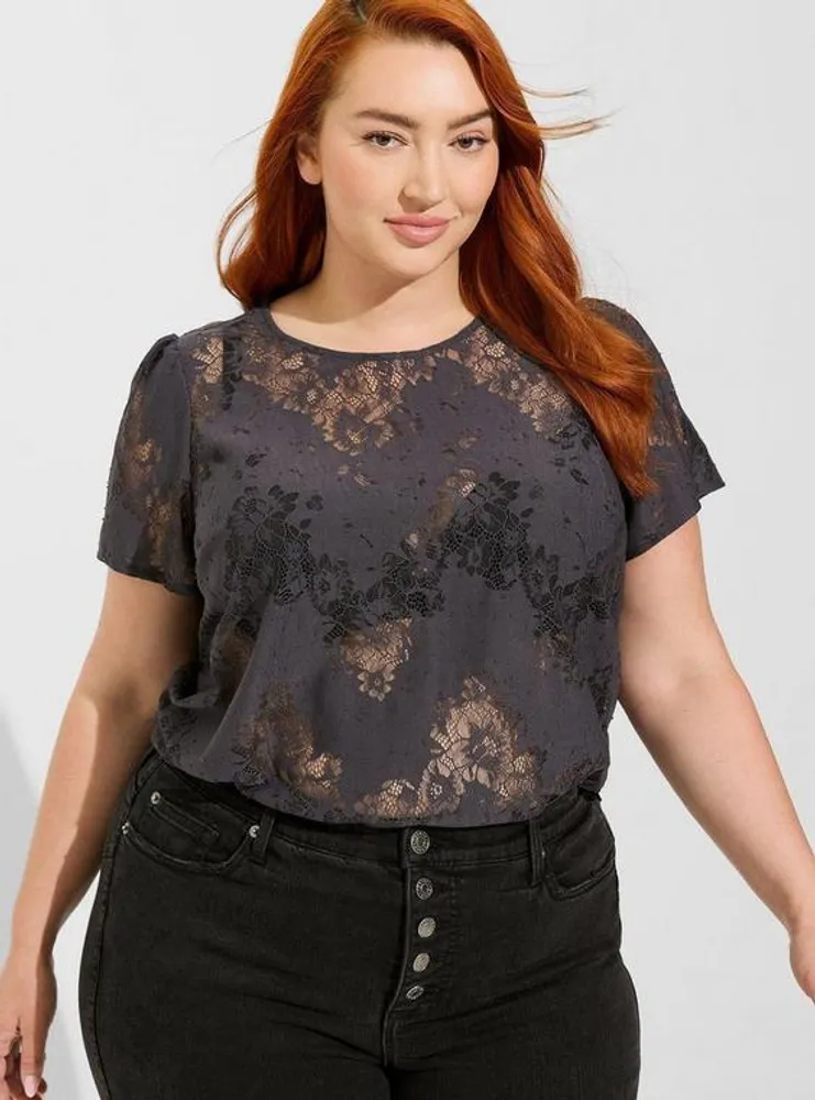 Abbey Lace Short Sleeve Blouse