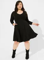 Mini Foxy Rib Fit And Flare Dress