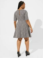 Mini Double-knit Jacquard Skater Dress