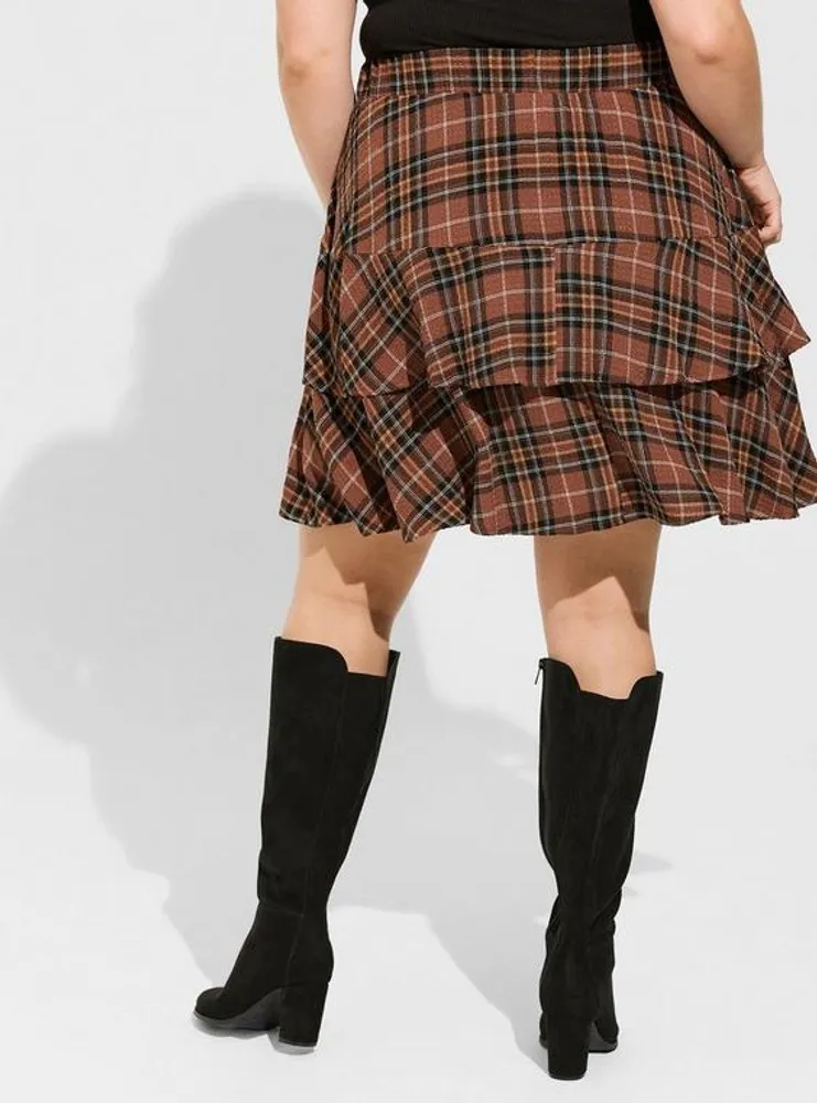Mini Crinkle Flannel Gauze Tiered Skirt