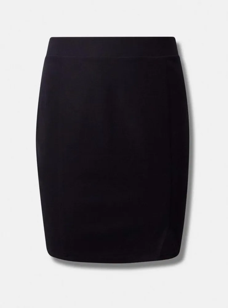 Mini Ponte Fitted Slit Skirt