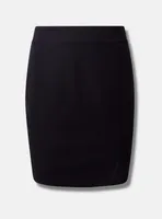 Mini Ponte Fitted Slit Skirt