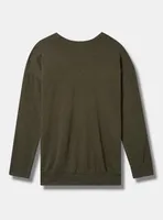 Cozy Fleece Drop Shoulder Long Sleeve Sweatshirt