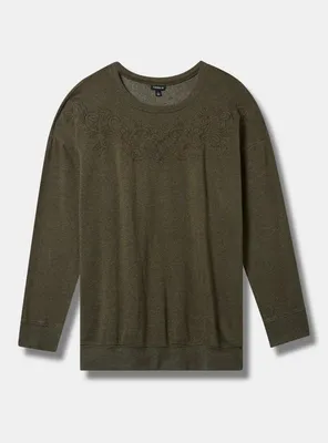 Cozy Fleece Drop Shoulder Long Sleeve Sweatshirt