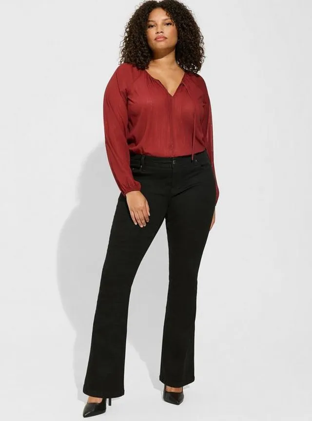 TORRID Crinkle Chiffon Smocked Blouson Sleeve Blouse