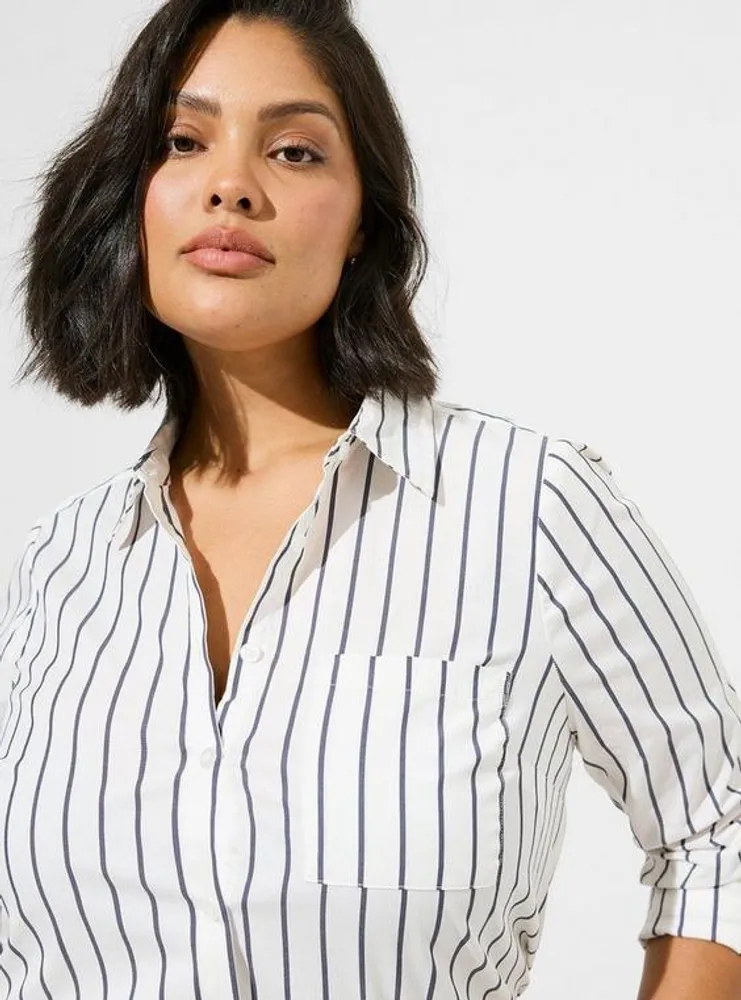 Plus Size - Madison Georgette Button-Up Long Sleeve Shirt - Torrid