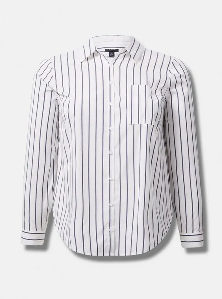 Madison Poplin Button-Up Long Sleeve Shirt