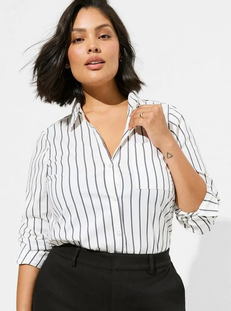 Plus Size - Madison Georgette Button-Up Long Sleeve Shirt - Torrid