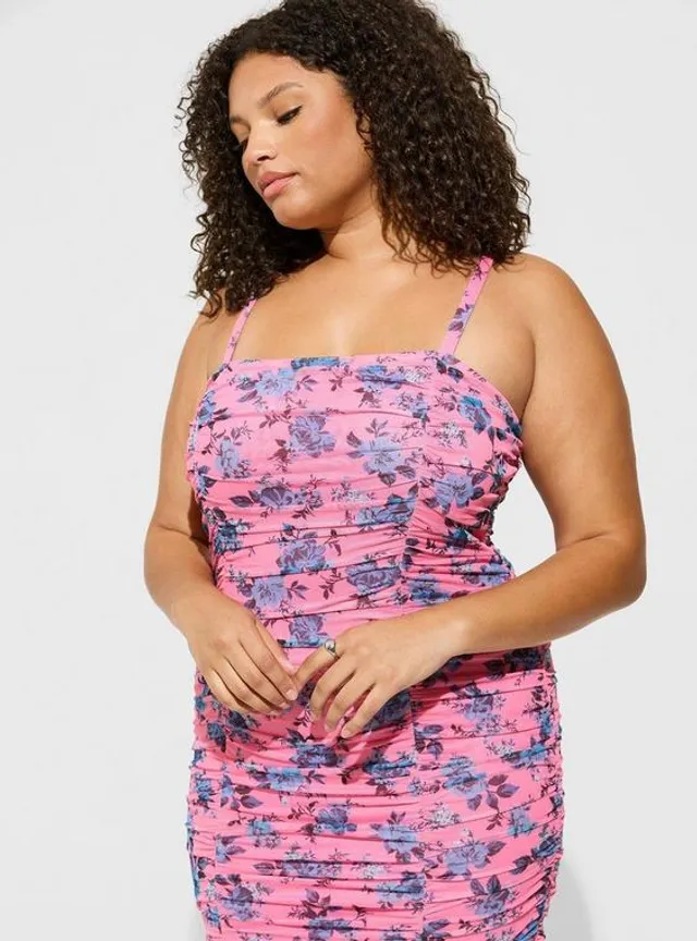 TORRID Mini Mesh Shirred Bodycon Dress