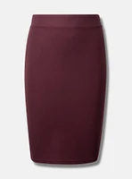 At The Knee Ponte Pencil Skirt