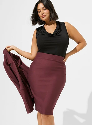 At The Knee Ponte Pencil Skirt