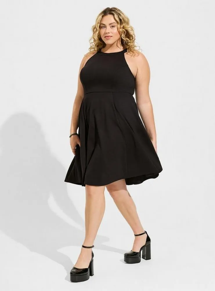 Plus Size - Mini Studio Double Knit Skater Dress - Torrid