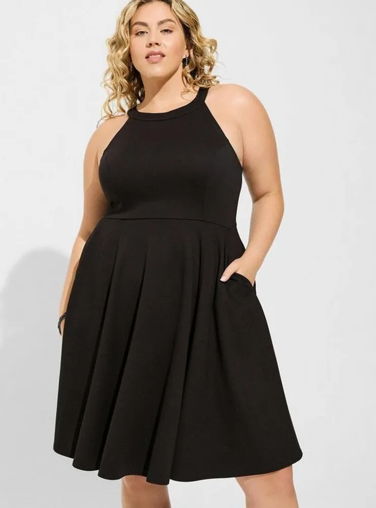 Plus Size - Mini Studio Double Knit Skater Dress - Torrid