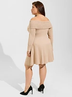 Marilyn Monroe Mini Fluted Sweater Dress