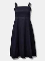 Midi Denim Sleeveless A-line Dress