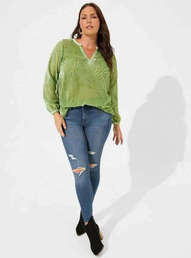 Velvet Burnout Collared Top