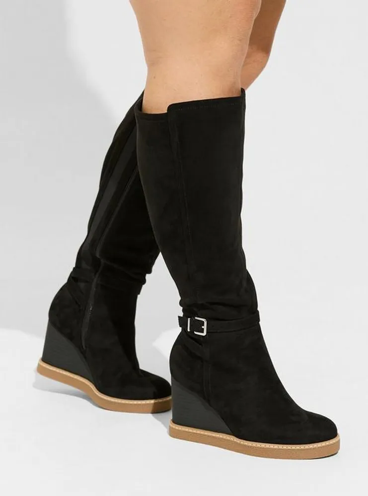 Buckle Wedge Knee Boot (WW)