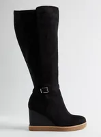 Buckle Wedge Knee Boot (WW)