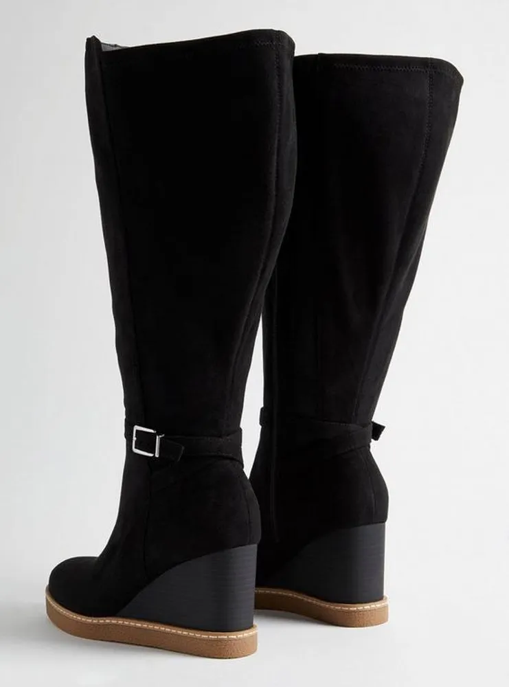 Buckle Wedge Knee Boot (WW)