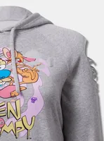 Ren And Stimpy Cozy Fleece Destructed Hoodie