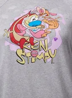 Ren And Stimpy Cozy Fleece Destructed Hoodie