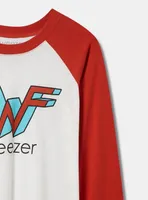Weezer Classic Fit Cotton Long Sleeve Raglan Ringer Tee