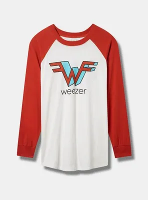 Weezer Classic Fit Cotton Long Sleeve Raglan Ringer Tee