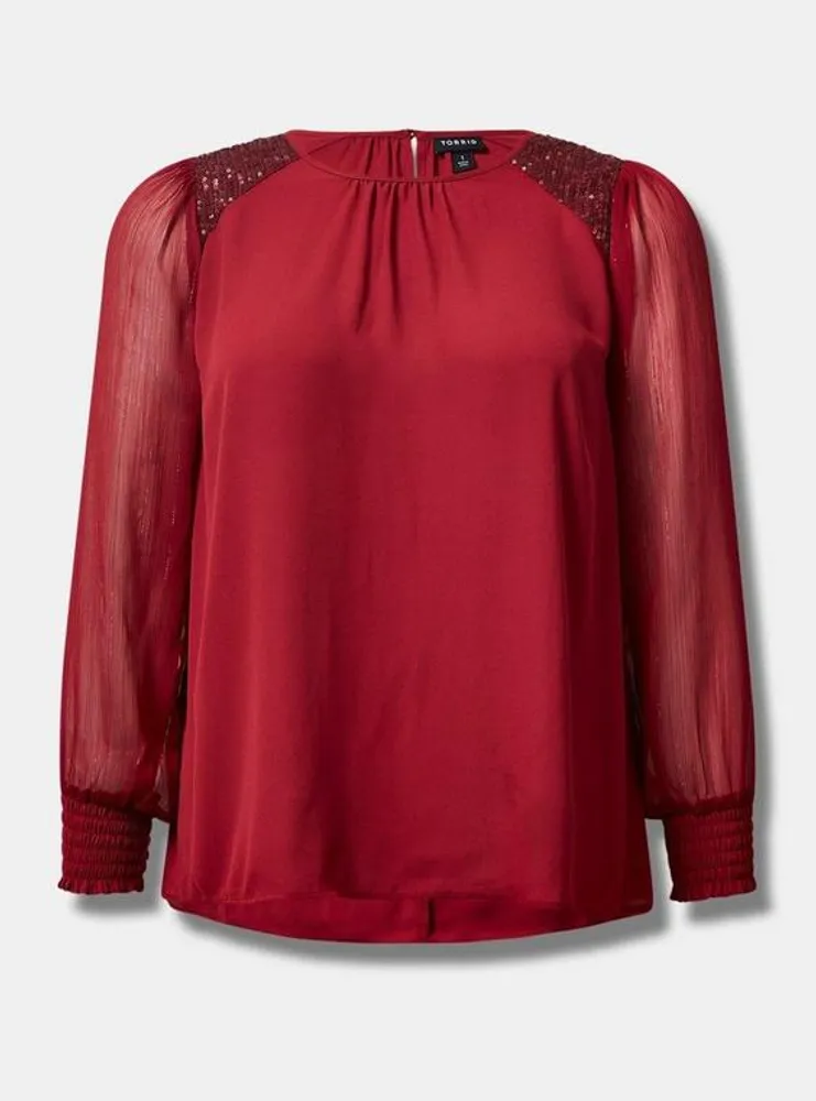Georgette With Sequin Trim Blouse