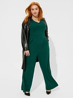 Ponte High Neck Belt Jumpsuit