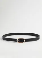 Oval Buckle Denim Belt