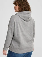 Cozy Fleece Snap Front Relaxed Hoodie