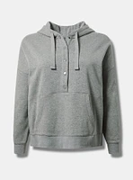 Cozy Fleece Snap Front Relaxed Hoodie