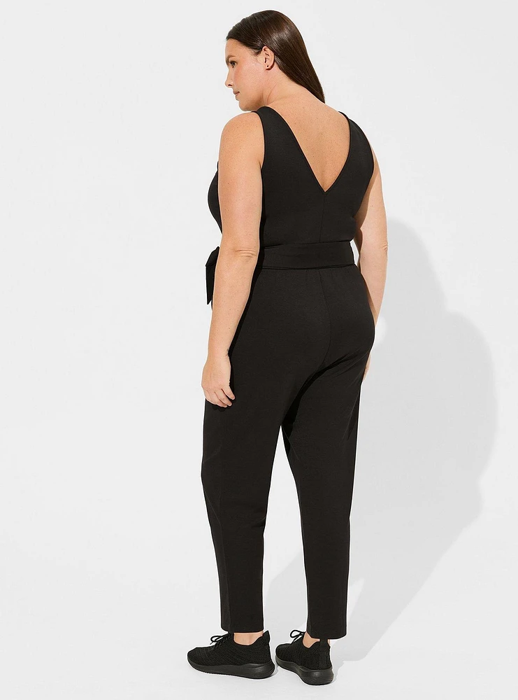 Luxe Cozy Cupro Full Length Active Jumpsuit With Tie