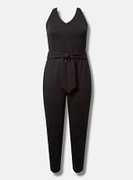 Luxe Cozy Cupro Full Length Active Jumpsuit With Tie