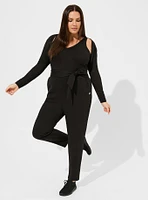 Luxe Cozy Cupro Full Length Active Jumpsuit With Tie