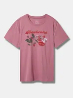 Strawberry Classic Fit Cotton Crew Neck Tee