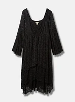 Festi Maxi Lace Bell Sleeve Tiered Dress