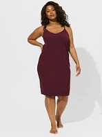 Heavy Hacci Rib V-Neck Midi Cami Lounge Dress