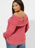 Brushed Waffle Off Shoulder Long Sleeve Top