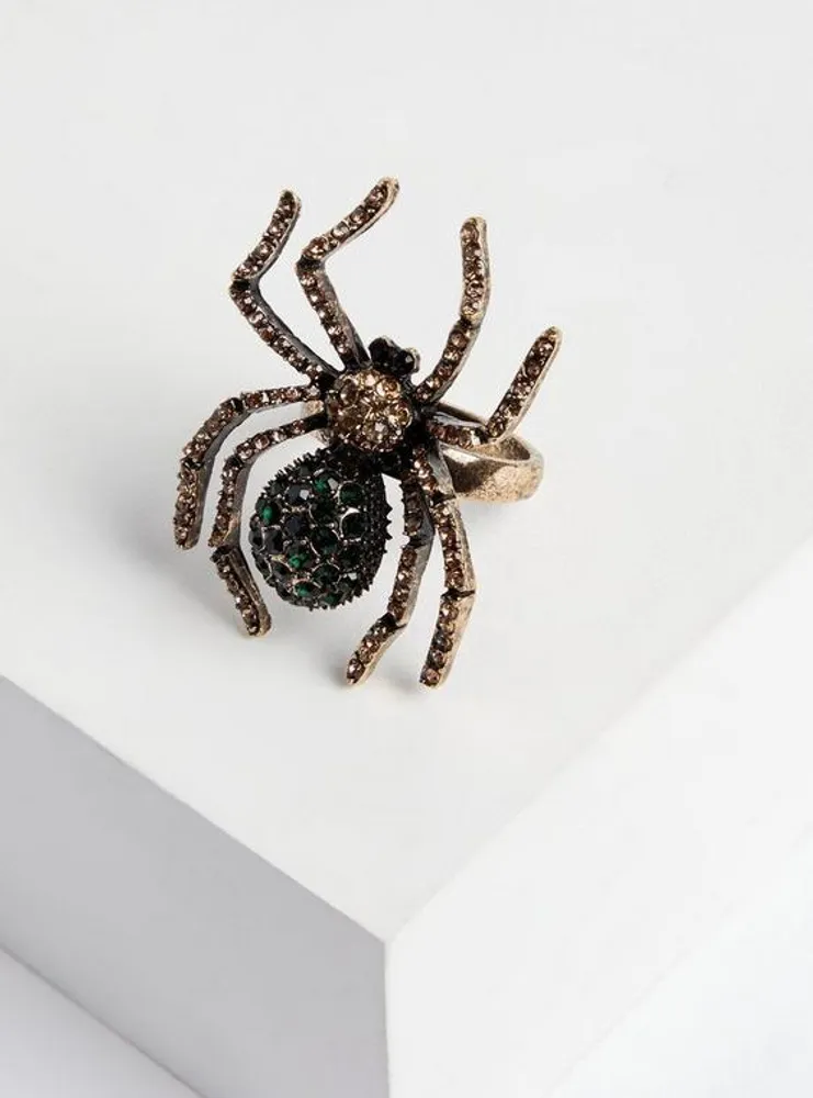 Bejeweled Spider Statement Ring