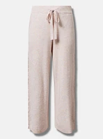 Cable Knit Trim Wide Leg Lounge Pant