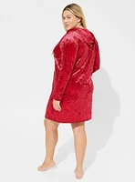 Crushed Velour Hoodie Lounge Dress